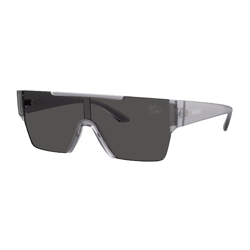 Burberry Sunglasses Square Semi Rim, Transparent Matte Grey Frame and Dark Grey Lens BE4291421387