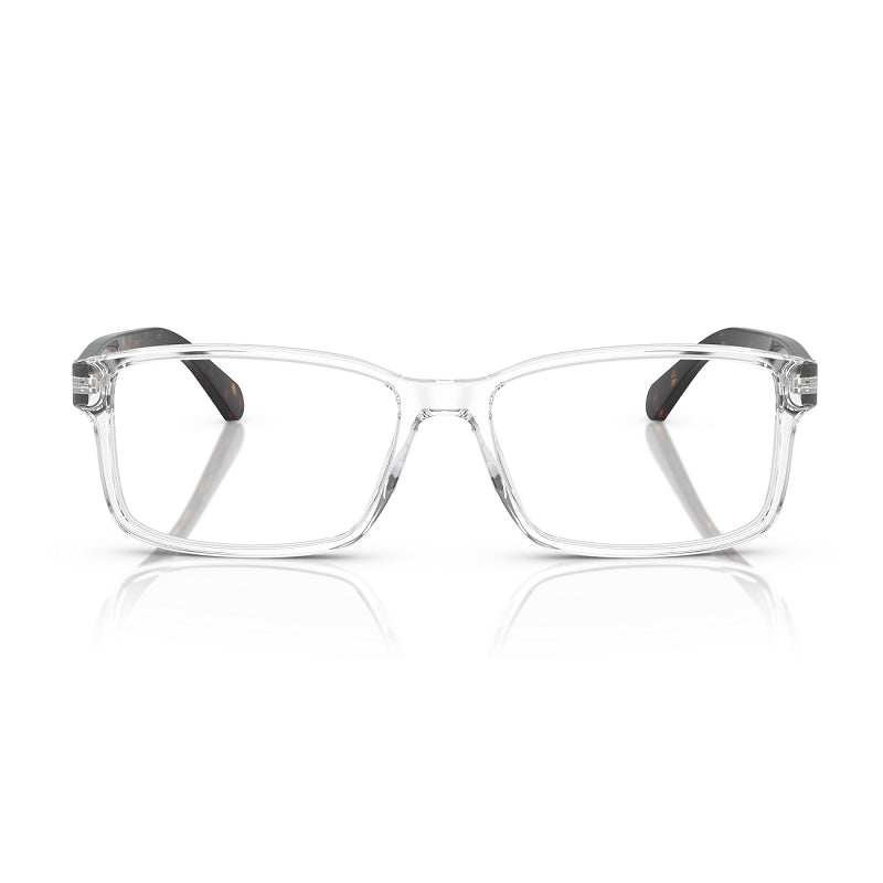 Polo Ralph Lauren Eyeglasses Rectangle Full Rim, Shiny Crystal Frame and Clear Demo Lenses Lens PH21235331