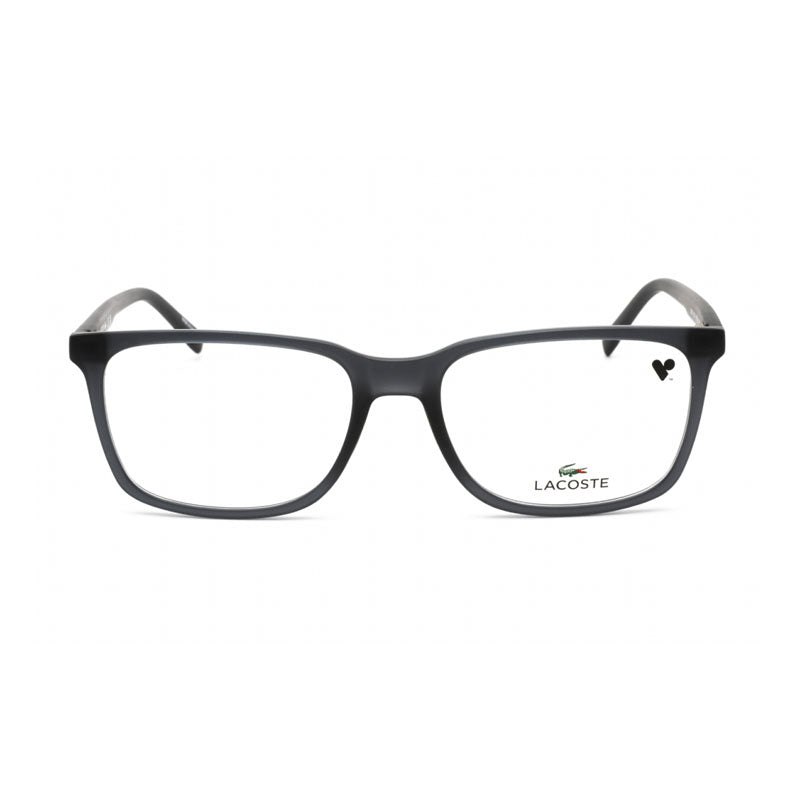 Lacoste Eyeglasses Rectangle Full Rim, Matte Dark Grey Frame and Clear Demo Lenses Lens L2859N024