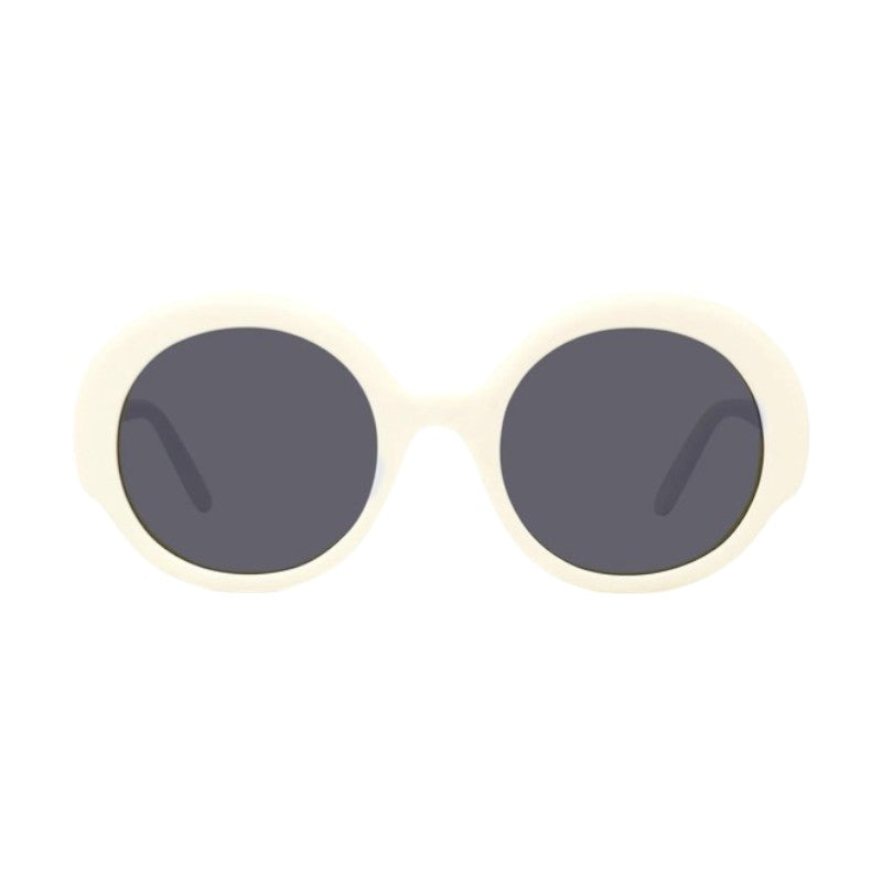 Loewe Sunglasses Round Full Rim, Ivory Frame and Smoke Lens LW40135I25A