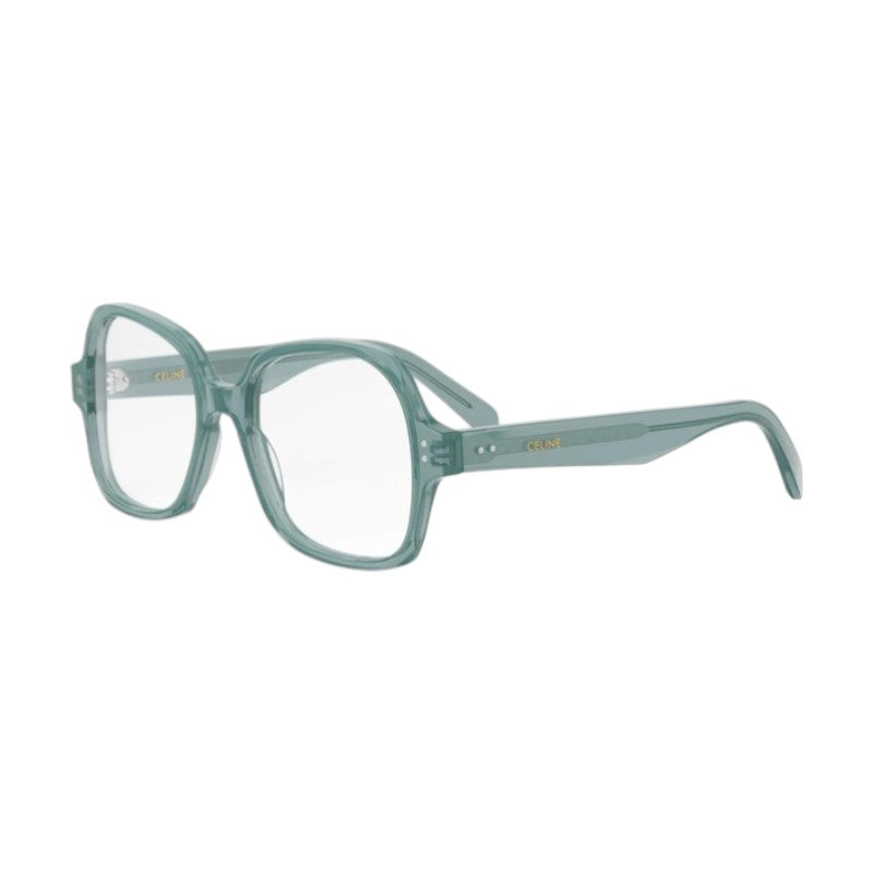 Celine Eyeglasses Square Full Rim, Light Green Frame and Clear Demo Lens Lens CL50148I093