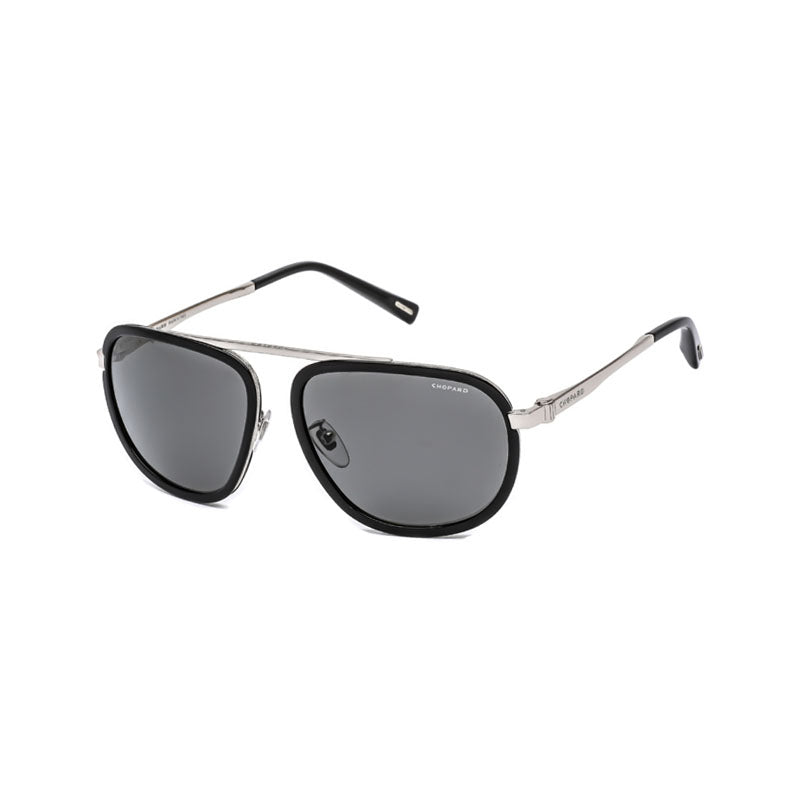 Chopard Sunglasses Aviator Full Rim, Shiny Palladium Frame and Smoke Lens SCHC31579W