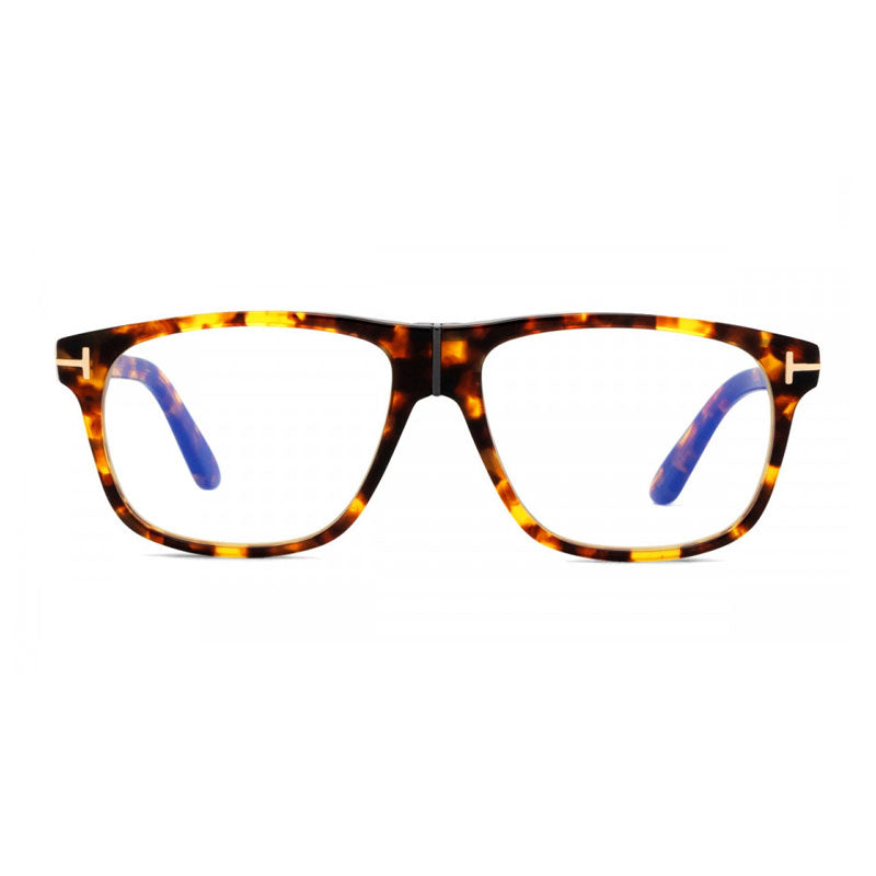 Tom Ford Eyeglasses Aviator Full Rim, Blonde Havana Frame and Clear/Blue Light Block Lenses Lens FT5978-B053