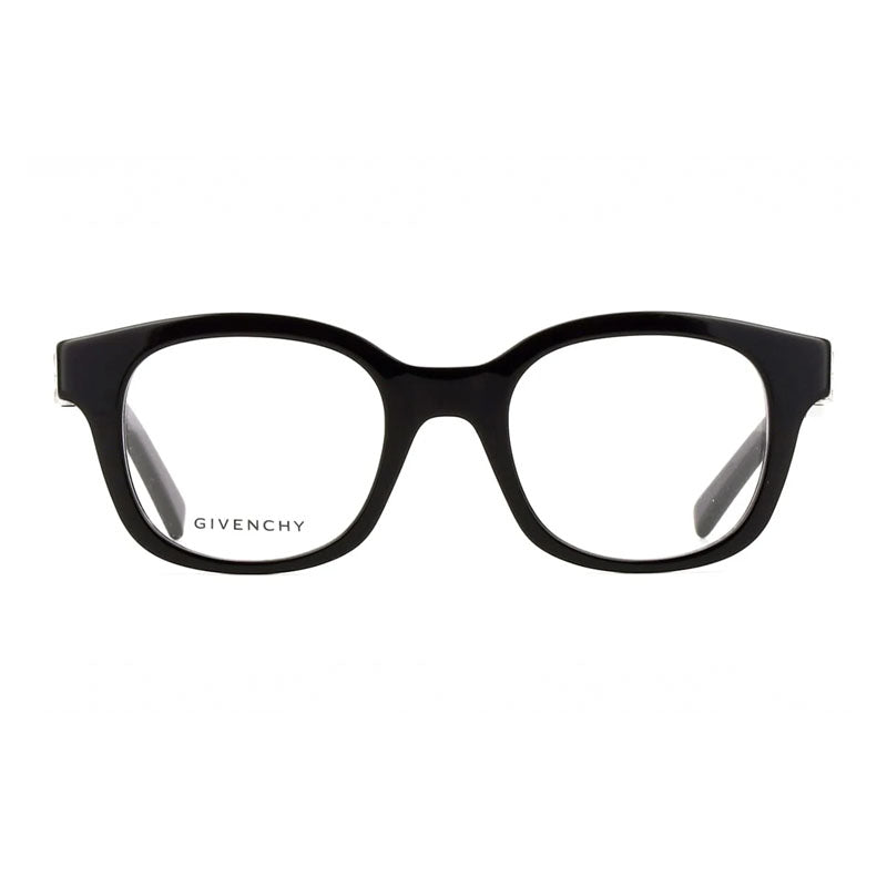 Givenchy Eyeglasses Square Full Rim, Shiny Black Frame and Clear Demo Lenses Lens GV50075I001