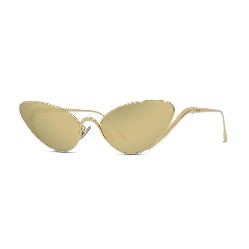 Loewe Sunglasses Cat Eye Full Rim, Gold Frame and Yellow Gold Mirror Lens LW40179U30G