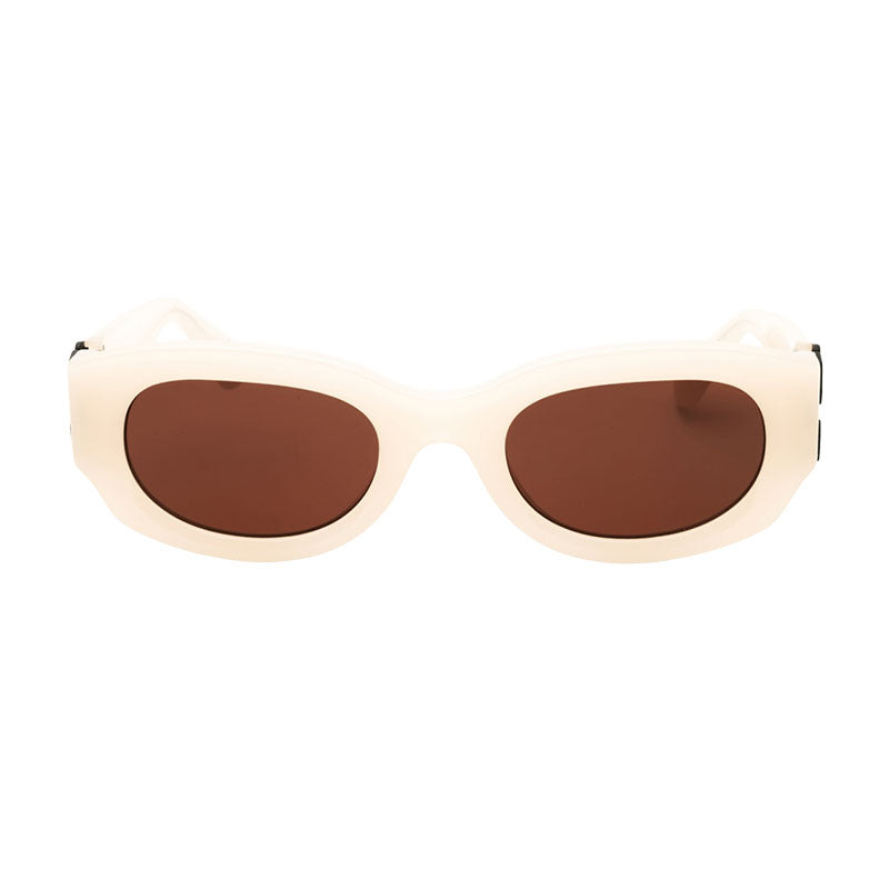 Off-White Sunglasses Oval Full Rim, Beige Frame and Brown Lens OERI14EPALMER6164