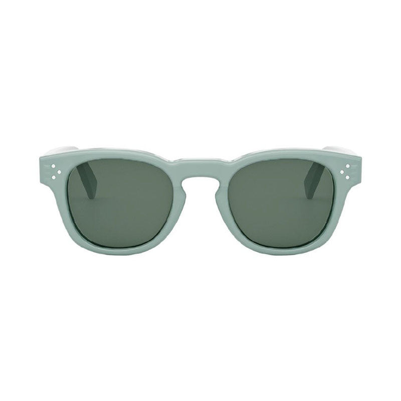 Celine Sunglasses Browline Full Rim, Shiny Lime Transparent Frame and Green Lens CL40233I93N