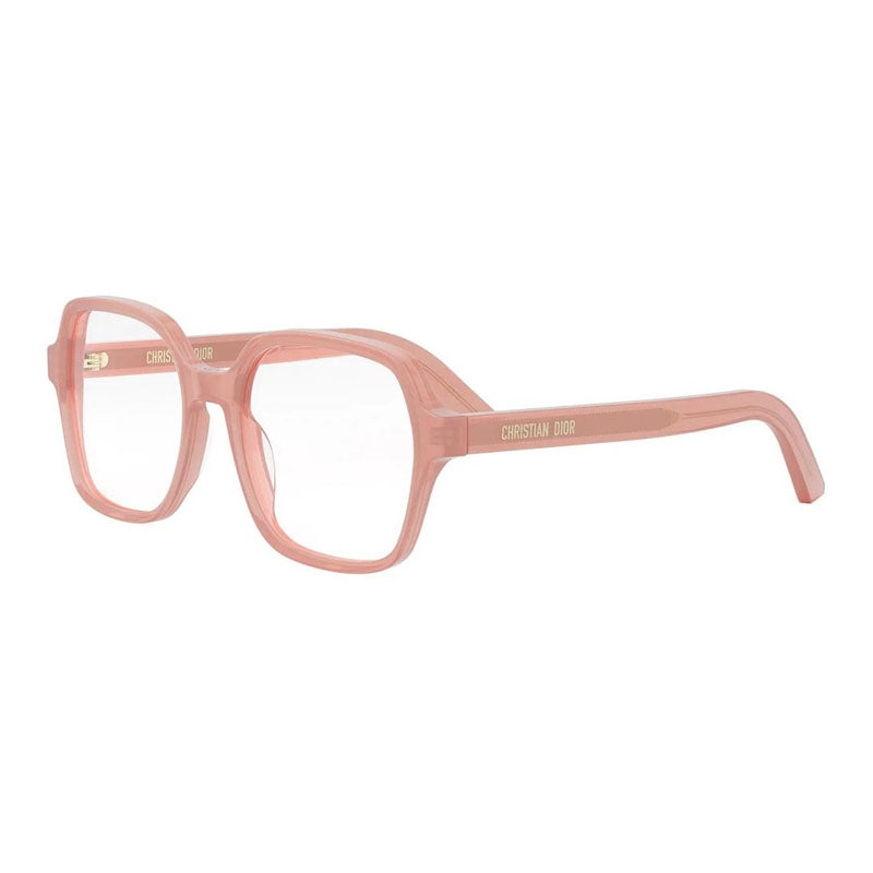 Dior Eyeglasses Square Full Rim, Shiny Pink Frame and Clear Demo Lens Lens DIORMIDNIGHTOS1I3900