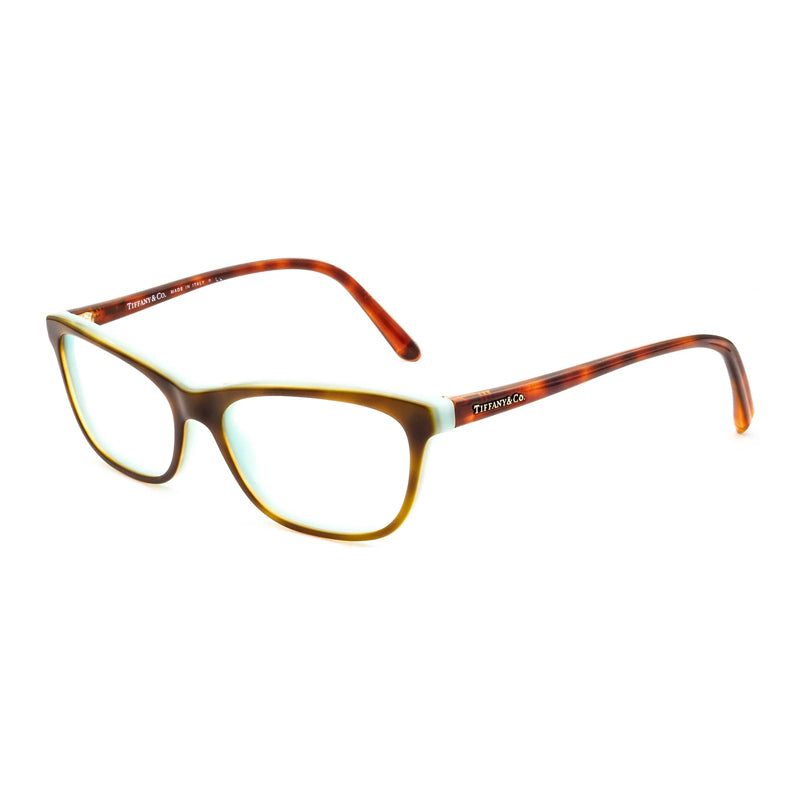 Tiffany & Co. Eyeglasses Cat Eye Full Rim, Havana/Blue Frame and Clear Demo Lens Lens TF20788164