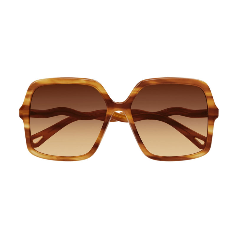 Chloe Sunglasses Square Full Rim, Havana Frame and Brown Gradient Lens CH0086S002