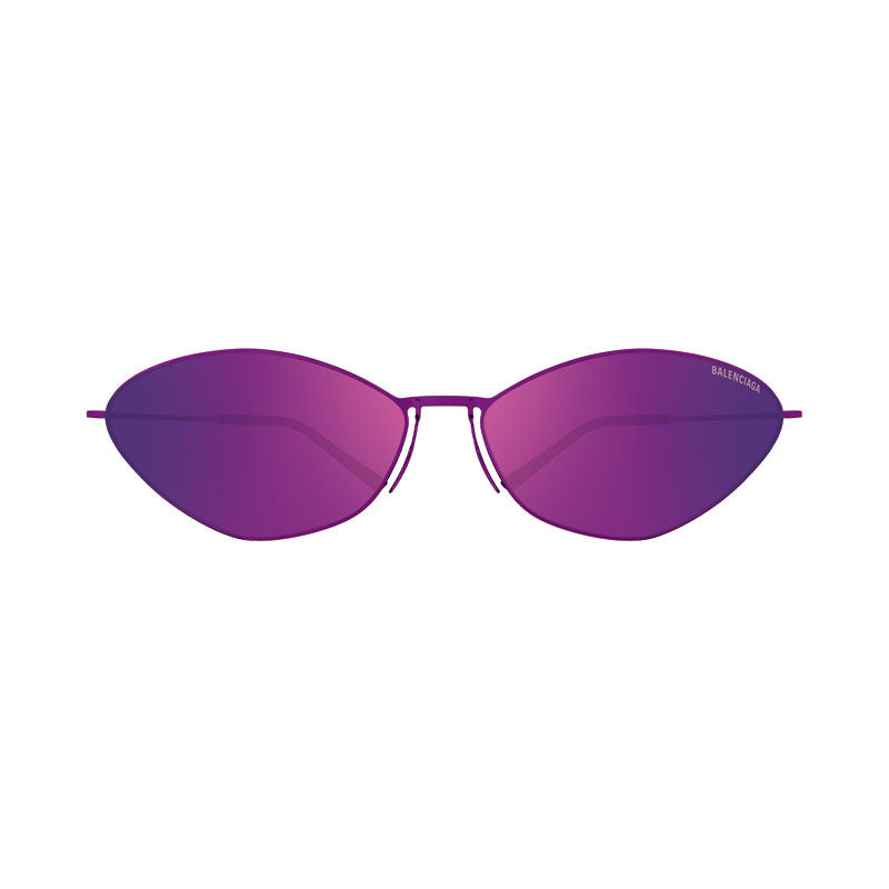 Balenciaga Sunglasses Cat Eye Full Rim, Pink Frame and Purple Mirror Lens BB0350S003