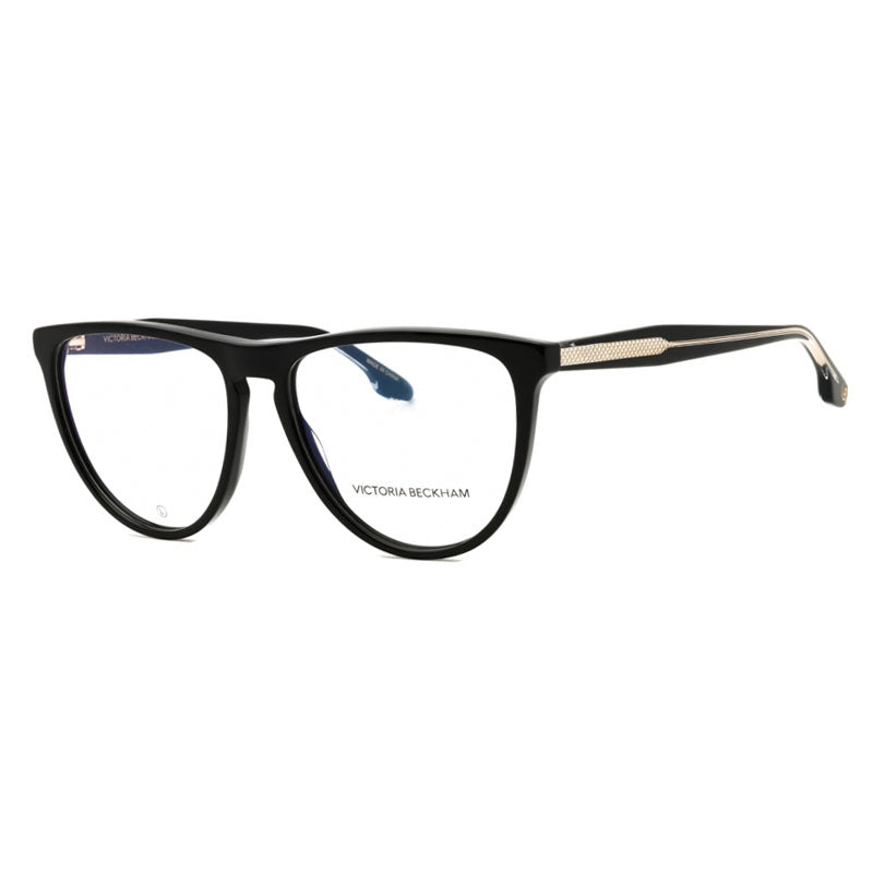 Victoria Beckham Eyeglasses Aviator Full Rim, Black Frame and Clear Demo Lenses Lens VB2672001