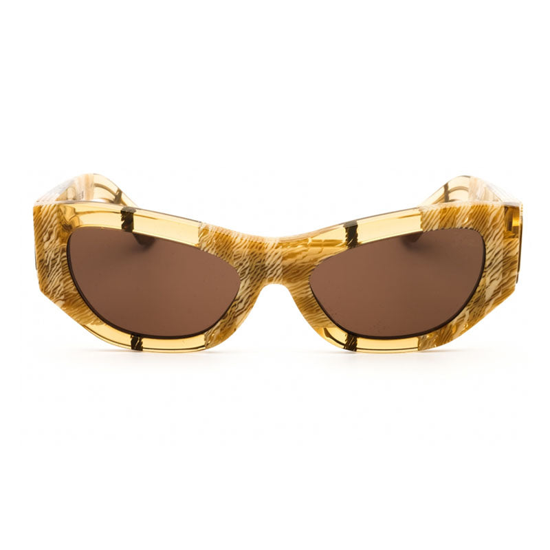 Burberry Sunglasses Cat Eye Full Rim, Check Beige Frame and Brown Lens BE4450U415773