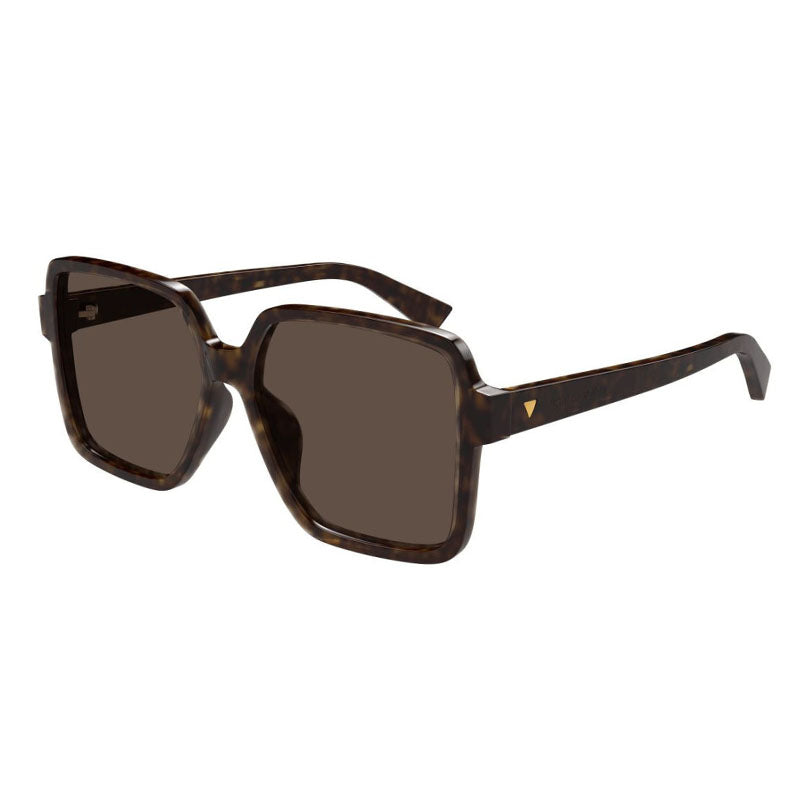 Bottega Veneta Sunglasses Square Full Rim, Havana Frame and Brown Lens BV1317SK002