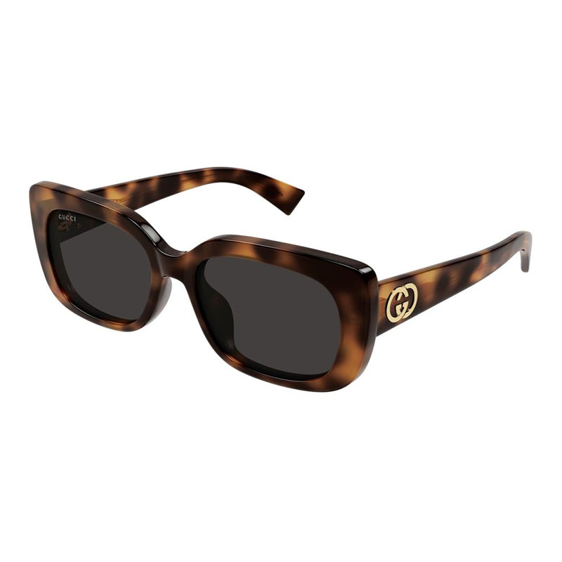 Gucci Sunglasses Rectangle Full Rim, Black Frame and Grey Lens GG1979SK002