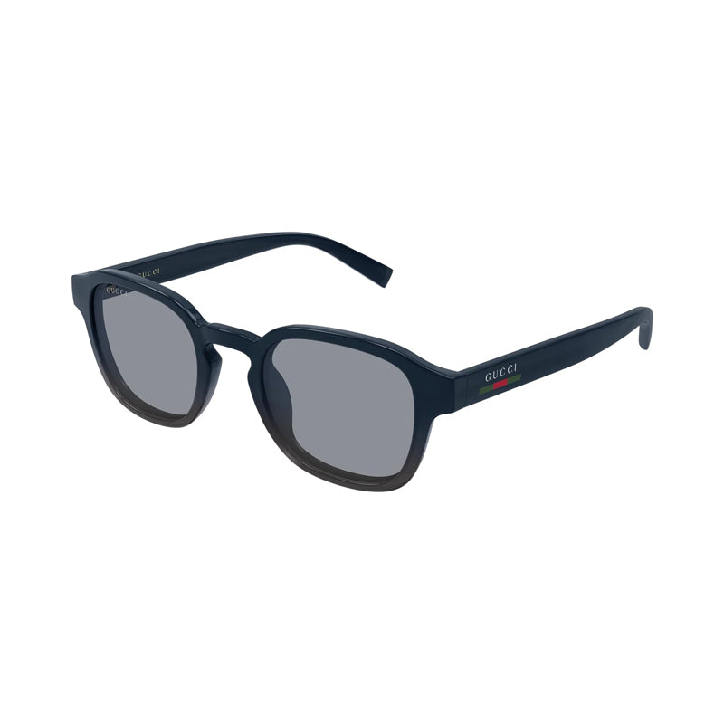 Gucci Sunglasses Square Full Rim, Blue to Grey Gradient Frame and Smoke Lens GG2106S004