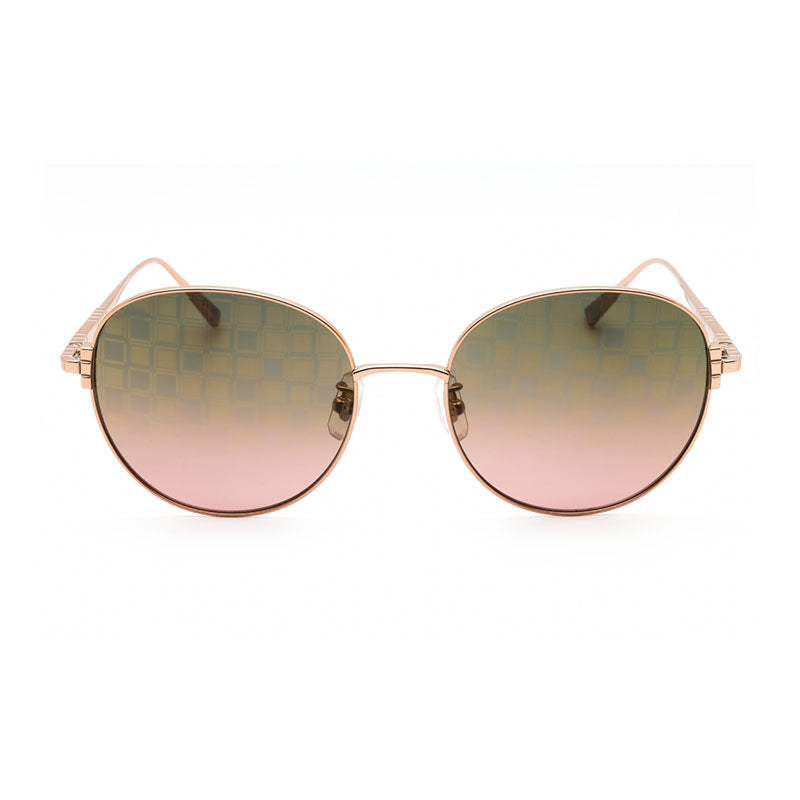 Chopard Sunglasses Round Full Rim, Shiny Gold Copper Frame and Brown Rose Lens SCHL03M8FCL