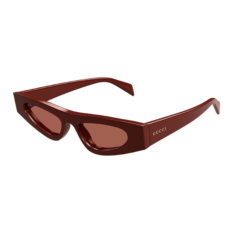 Gucci Sunglasses Cat Eye Full Rim, Burgundy Frame and Brown Lens GG1779S003