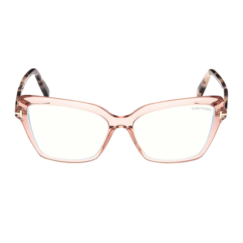 Tom Ford Eyeglasses Cat Eye Full Rim, Shiny Pink Frame and Clear/Blue-Light Block Lenses Lens FT5948-B072