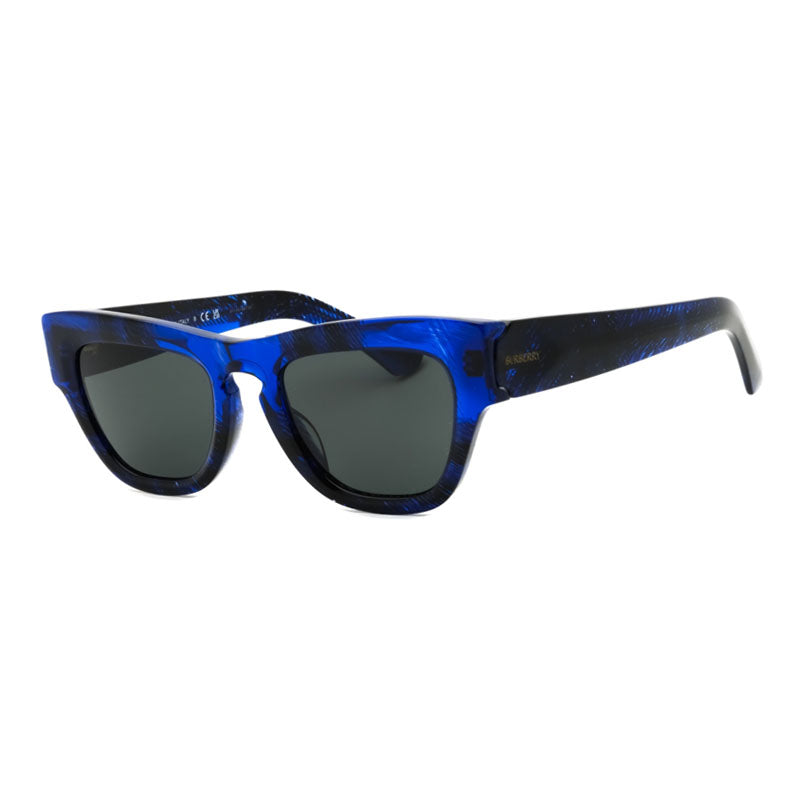 Burberry Sunglasses Rectangle Full Rim, Check Blue Frame and Dark Grey Lens BE4440U411487