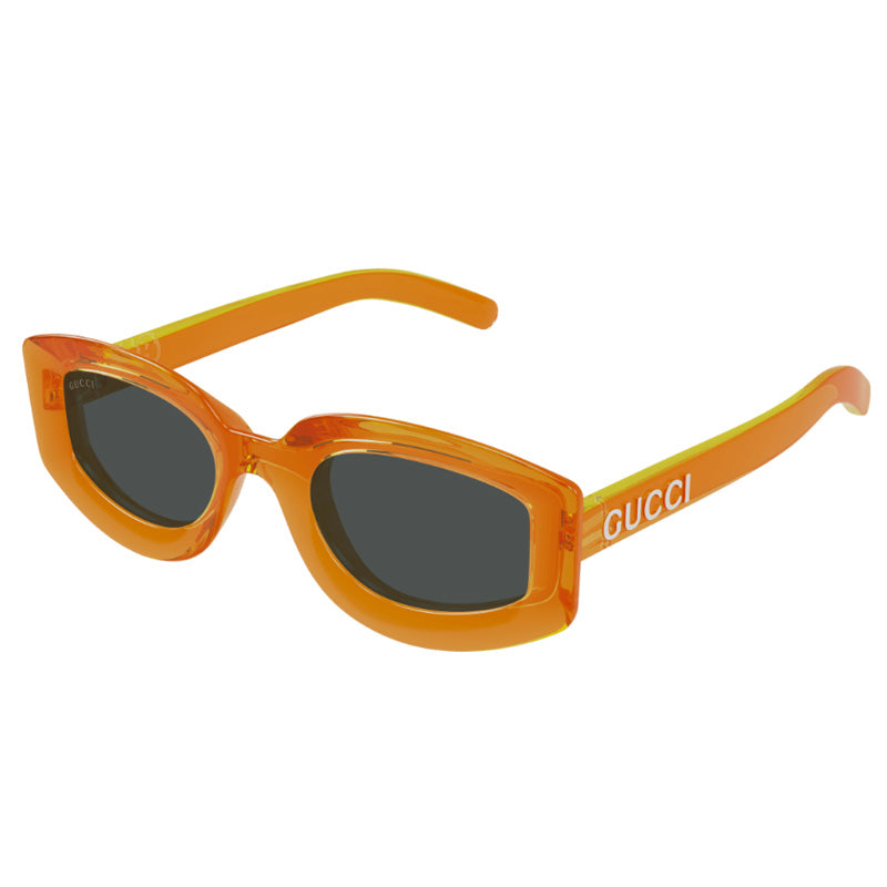 Gucci Sunglasses Geometric Full Rim, Transparent Vivid Orange Frame and Smoke Lens GG1719S005