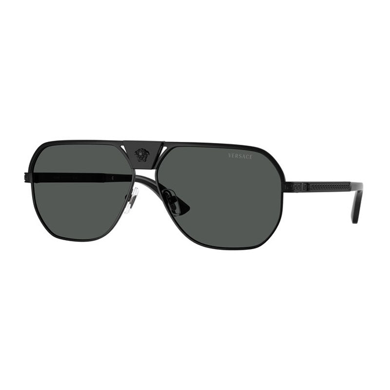 Versace Sunglasses Aviator Full Rim, Matte Black Frame and Dark Grey Lens VE2294126187