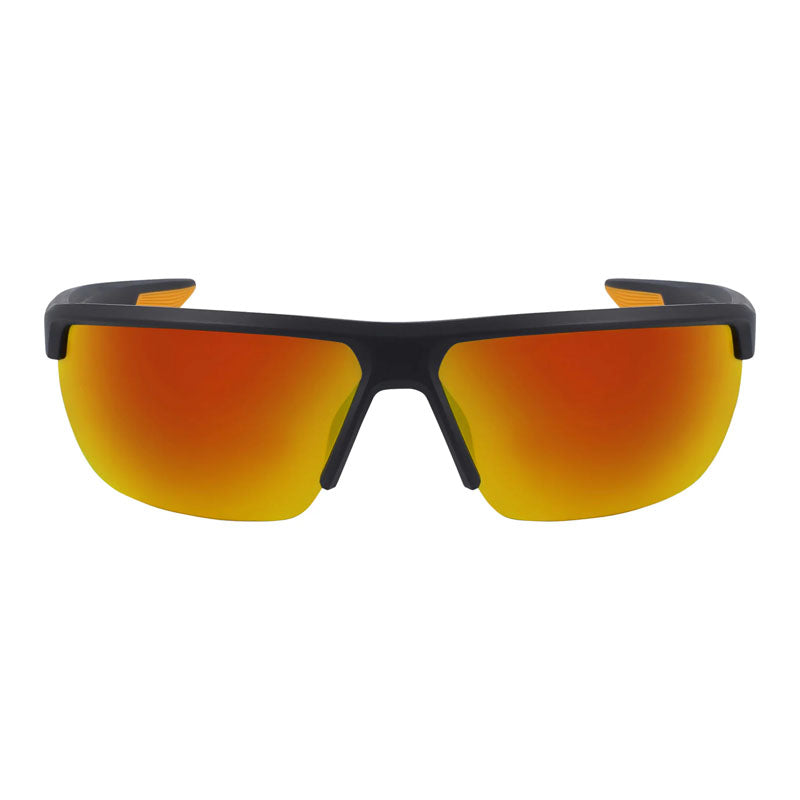 Nike Sunglasses Rectangle Semi Rim, Matte Gridiron Frame and Orange Mirror Lens NIKETEMPESTMCW4665015