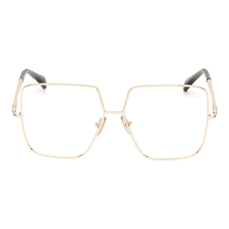 Max Mara Eyeglasses Square Full Rim, Pale Gold Frame and Clear Demo Lenses Lens MM5120032