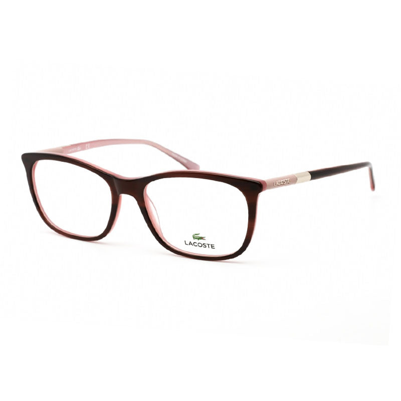 Lacoste Eyeglasses Rectangle Full Rim, Havana/Rose Frame and Clear Demo Lenses Lens L2885219