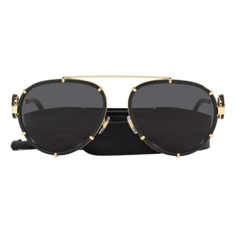 Versace Sunglasses Aviator Full Rim, Black Frame and Dark Grey Lens VE2232143887