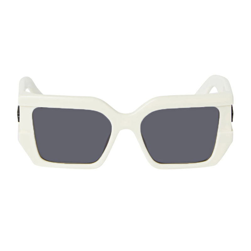 Off-White Sunglasses Square Full Rim, White Frame and Dark Grey Lens OERI148DOVER0107