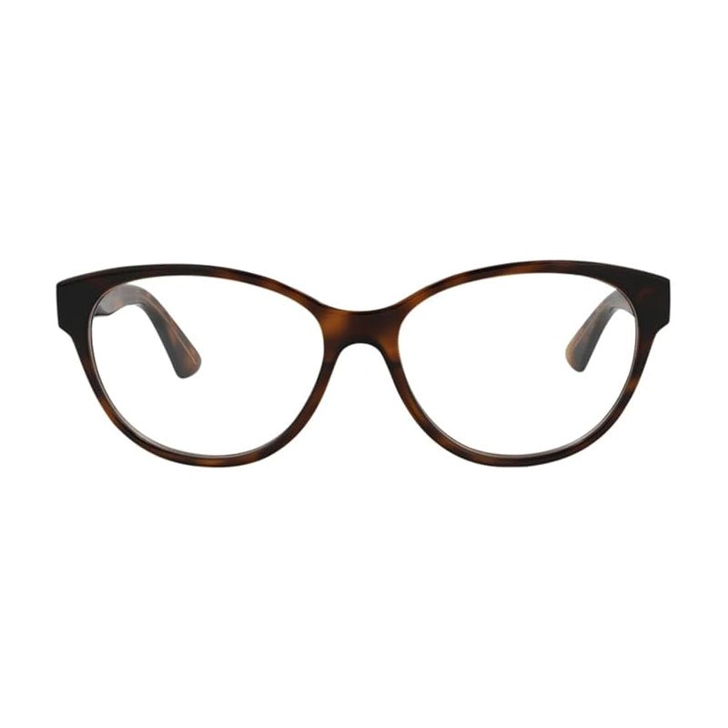 Gucci Eyeglasses Oval Full Rim, Havana Frame and Clear Demo Lenses Lens GG0633O002