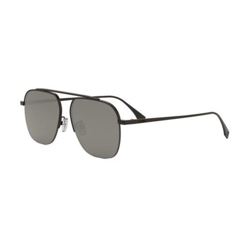Fendi Sunglasses Aviator Full Rim, Matte Light Ruthenium Frame and Smoke Mirror Lens FE40005U15C