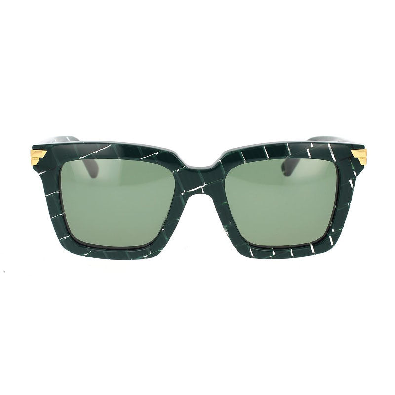 Bottega Veneta Sunglasses Square Full Rim, Green Frame and Green Lens BV1005S008