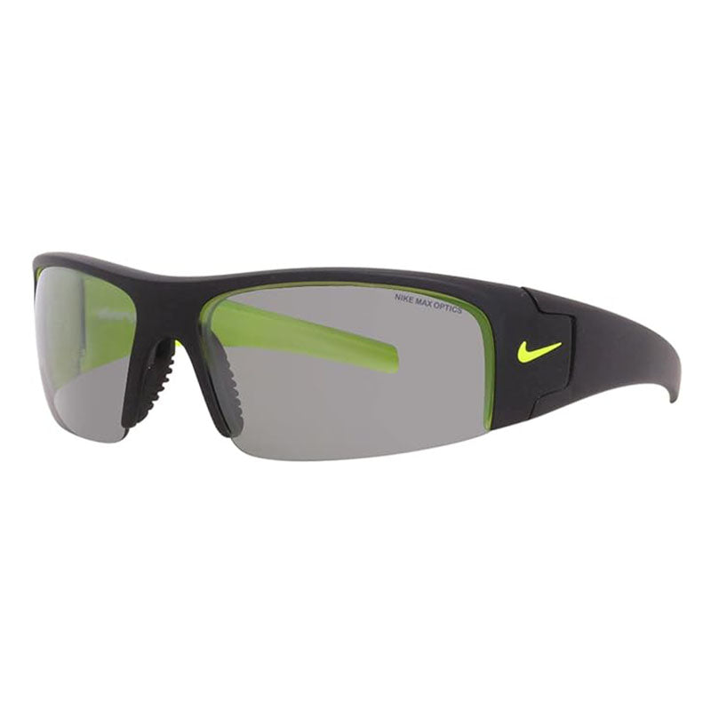 Nike Sunglasses Shield Semi Rim, Matte Black Frame and Volt Lens EV0325DIVERGE007