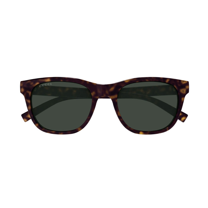 Gucci Sunglasses Square Full Rim, Havana Frame and Green Lens GG1985S002
