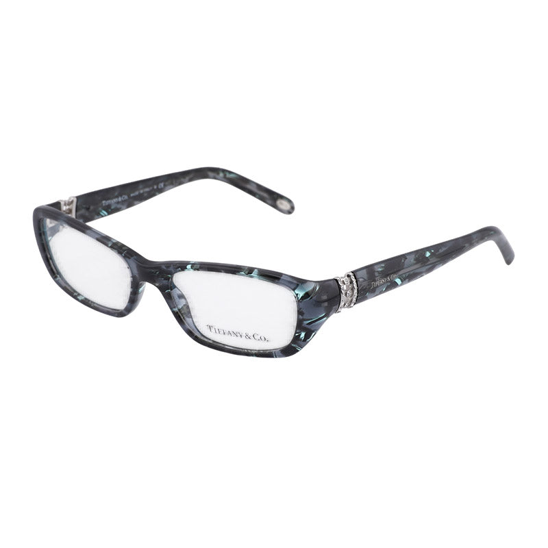 Tiffany & Co. Eyeglasses Rectangle Full Rim, Grey Havana Frame and Clear Demo Lens Lens TF2069-B8129