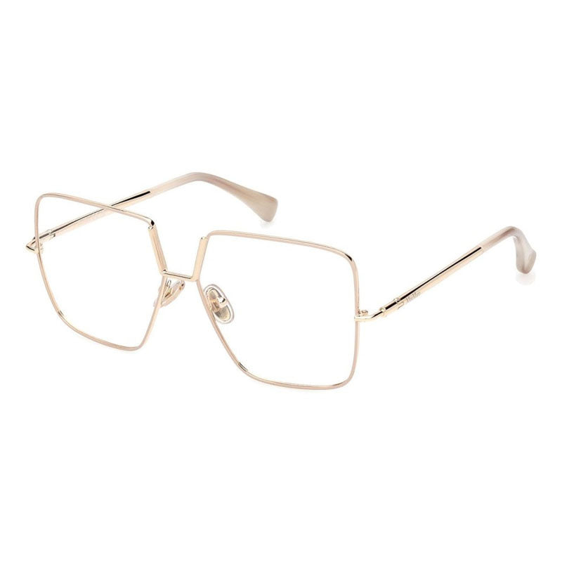 Max Mara Eyeglasses Square Full Rim, Ivory Frame and Clear Demo Lenses Lens MM5120025