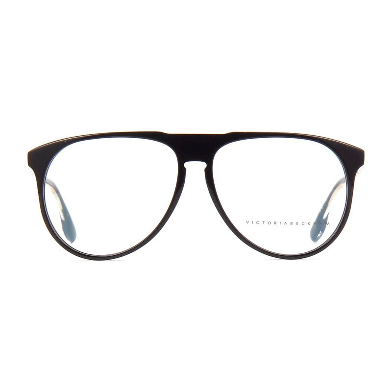 Victoria Beckham Eyeglasses Aviator Full Rim, Black Frame and Clear Demo Lenses Lens VB2602001