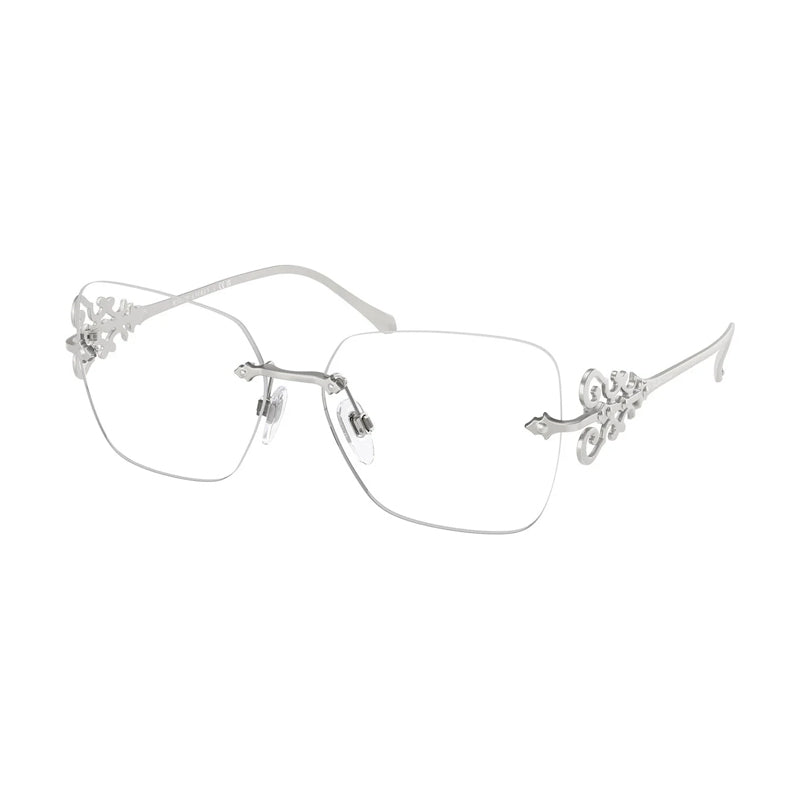 Ralph Lauren Eyeglasses Butterfly Rimless, Semi Bright Silver Frame and Clear Demo Lenses Lens RL51309316
