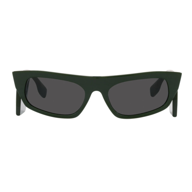 Burberry Sunglasses Rectangle Full Rim, Green Frame and Dark Grey Lens BE4385403887