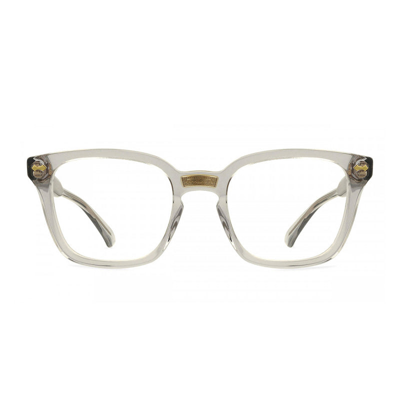 Gucci Eyeglasses Square Full Rim, Transparent Grey Frame and Clear Demo Lenses Lens GG0184O005