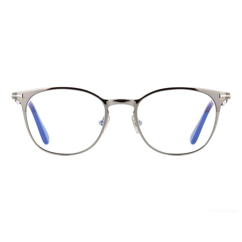 Tom Ford Eyeglasses Round Full Rim, Gunmetal Frame and Clear Demo Lenses Lens TF5732-B008