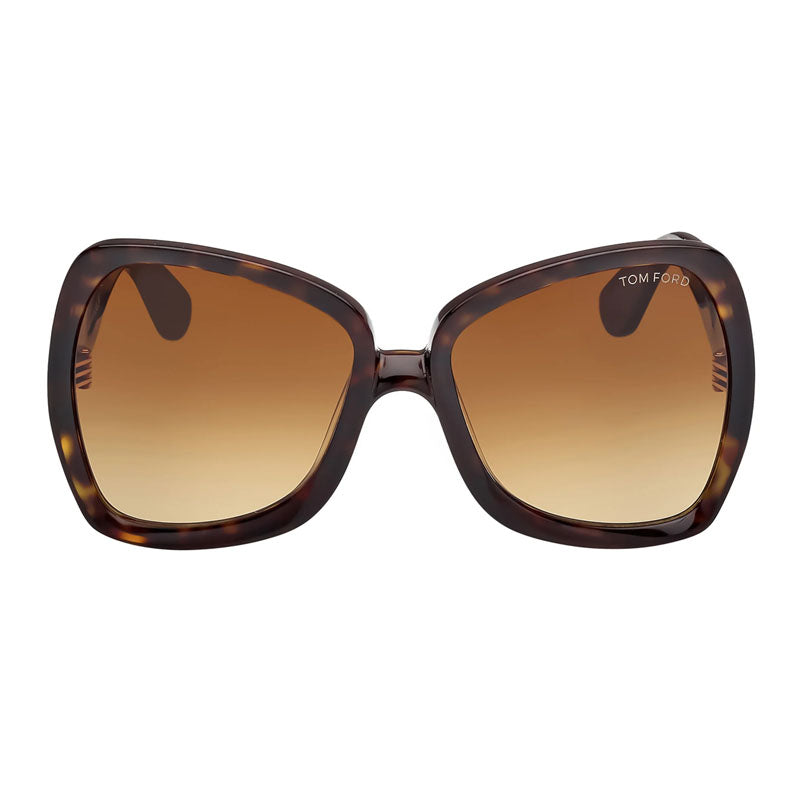 Tom Ford Sunglasses Butterfly Full Rim, Dark Havana Frame and Brown Gradient Lens FT122252F