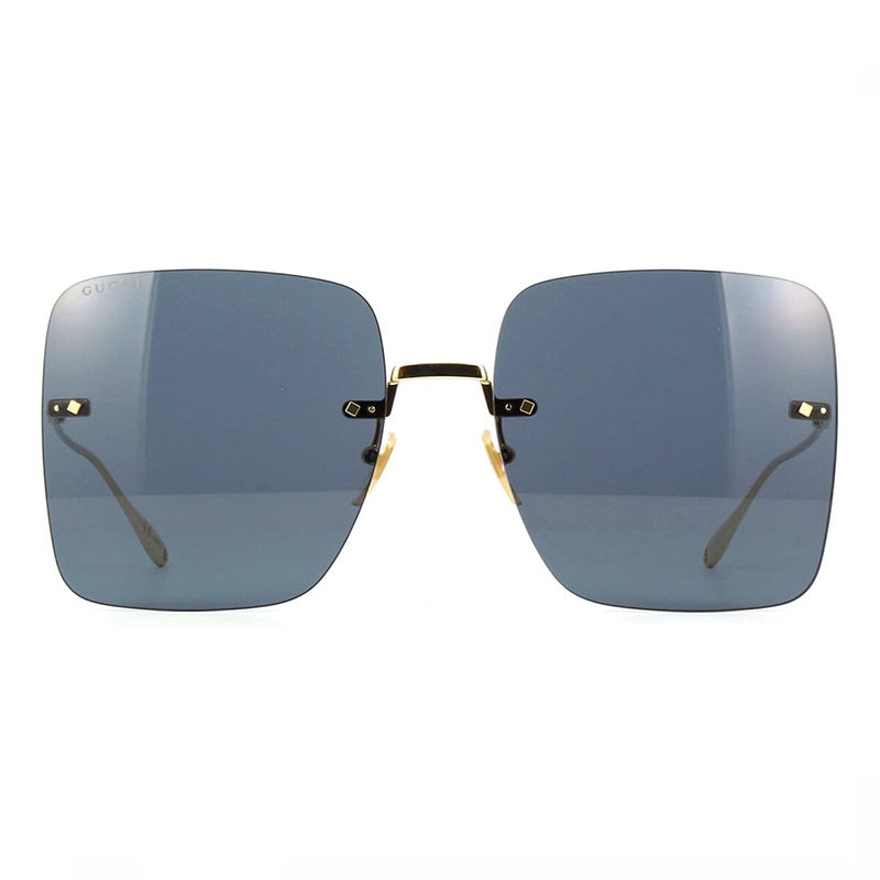 Gucci Sunglasses Butterfly Full Rim, Gold Frame and Grey Lens GG1147S001