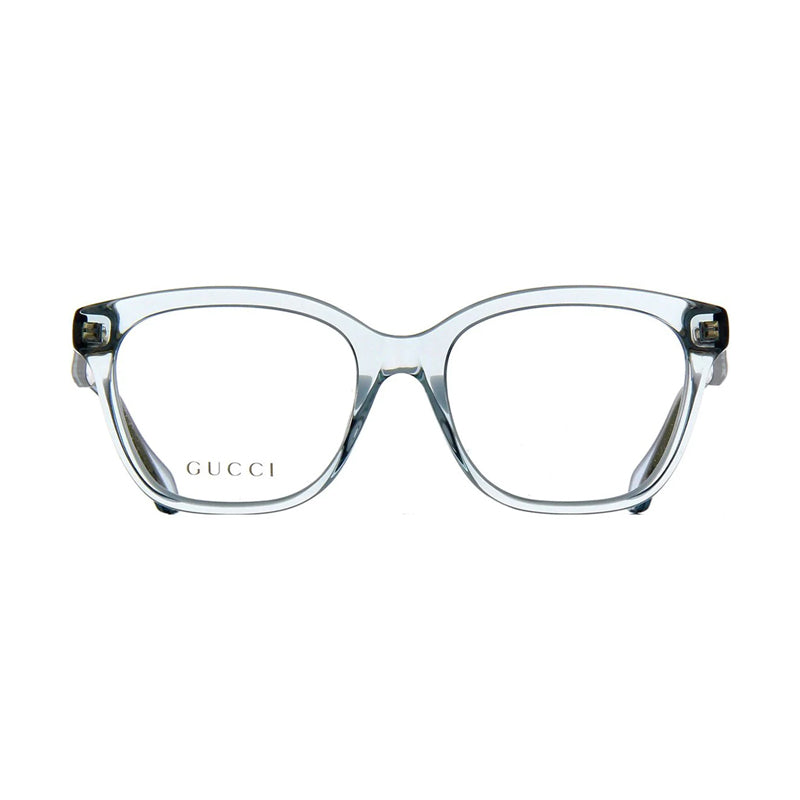 Gucci Eyeglasses Square Full Rim, Transparent Light Blue Frame and Clear Demo Lenses Lens GG0566O003