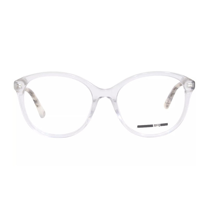 Mcqueen Eyeglasses Round Full Rim, Transparent Frame and Clear Demo Lens Lens MQ0275O004