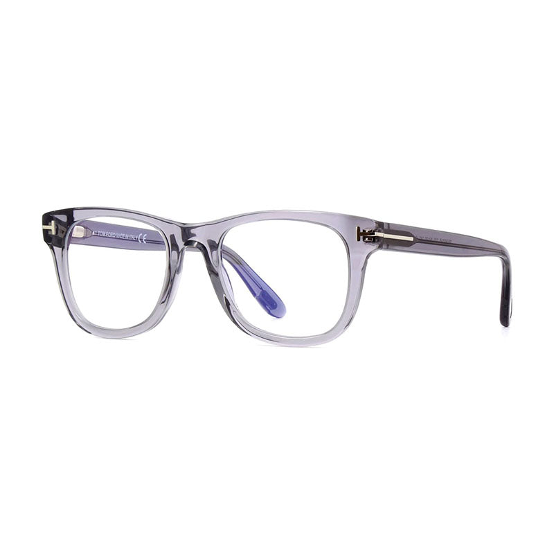 Tom Ford Eyeglasses Square Full Rim, Transparent Grey Frame and Clear/Blue-light Block Lenses Lens FT5820-B020
