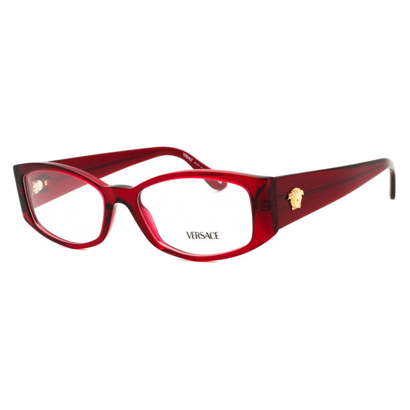 Versace Eyeglasses Geometric Full Rim, Bordeaux Frame and Clear Demo Lenses Lens VE33435430