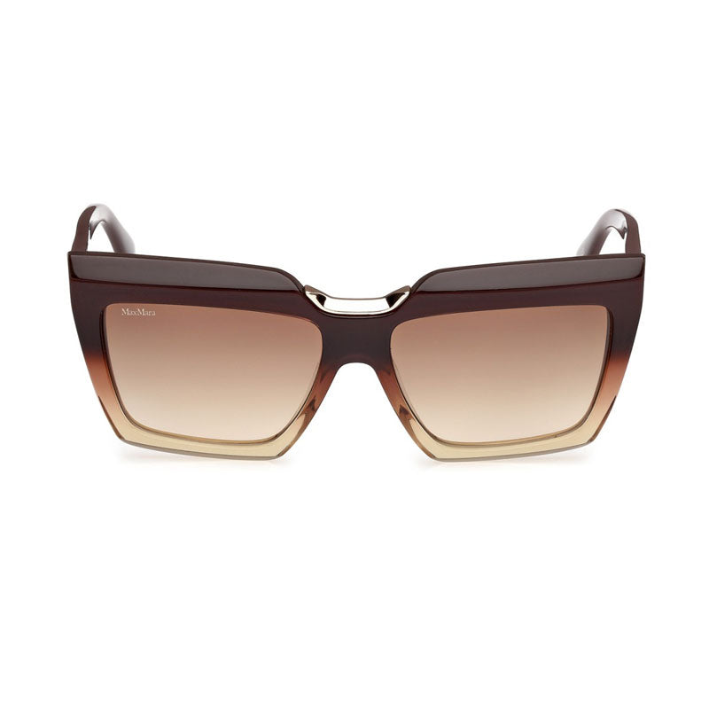 Max Mara Sunglasses Square Full Rim, Dark Brown Frame and Brown Gradient Lens MM013750F